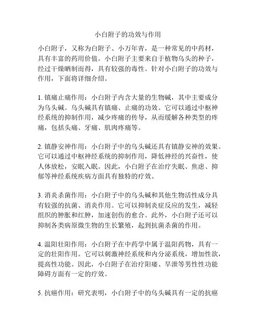 小白附子的功效与作用