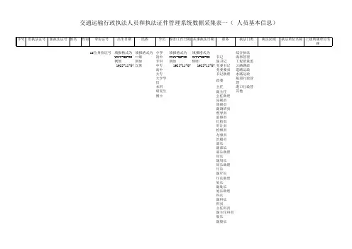 数据采集表标准模板(参考)