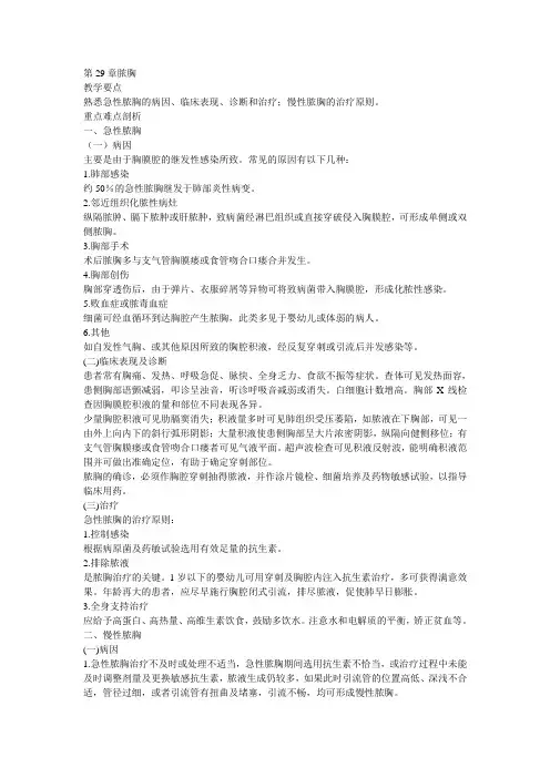 外科学复习资料---第29章脓胸