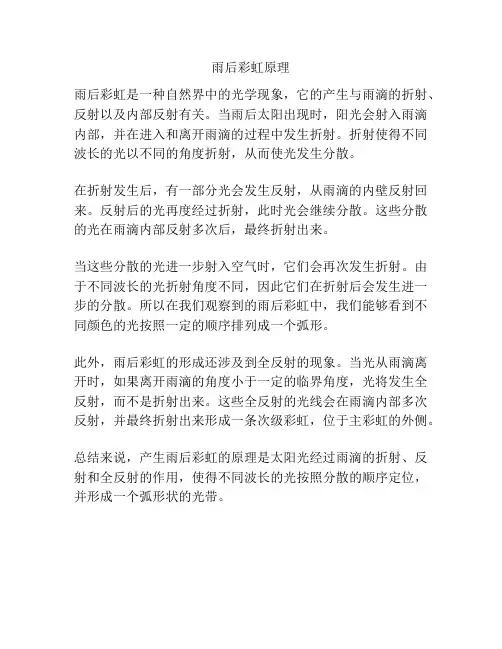 雨后彩虹原理