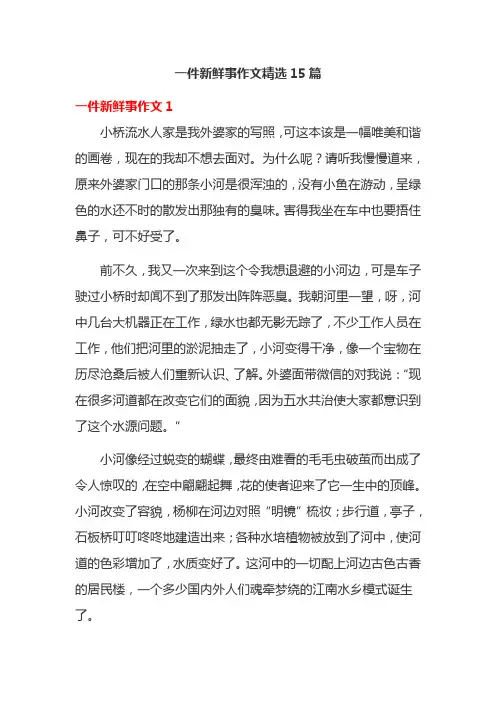一件新鲜事作文精选15篇