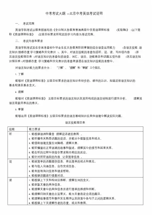 北京中考英语大纲课件.doc