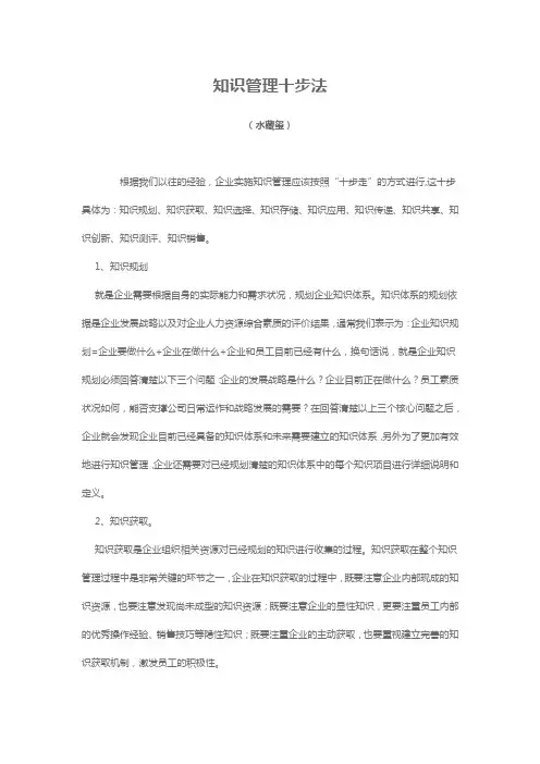 知识管理十步法