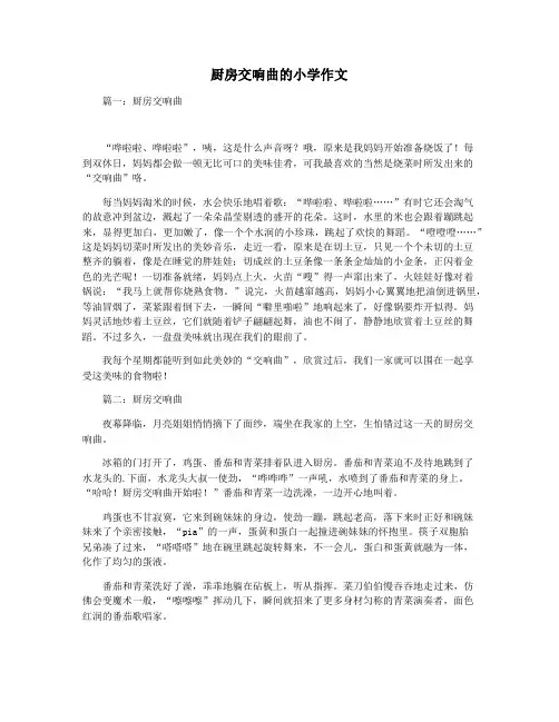 厨房交响曲的小学作文