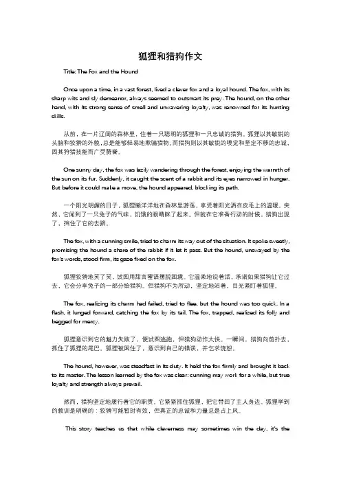 狐狸和猎狗作文