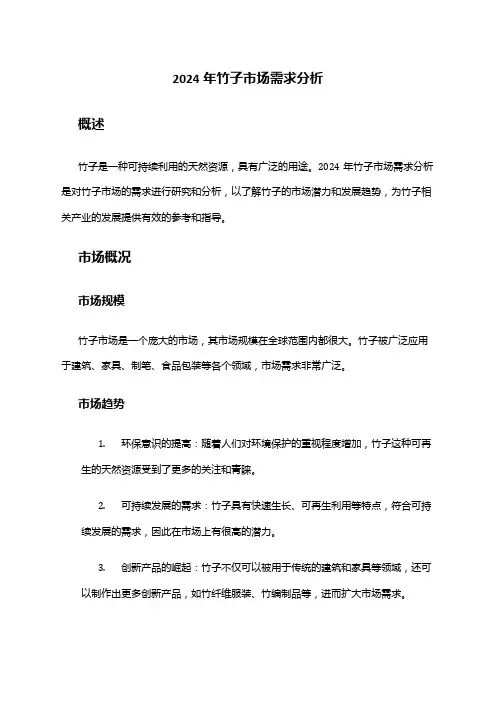2024年竹子市场需求分析