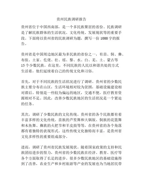 贵州民族调研报告