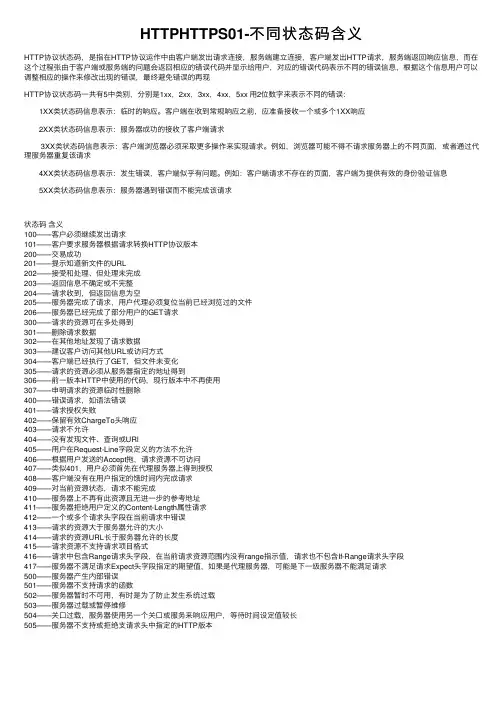HTTPHTTPS01-不同状态码含义