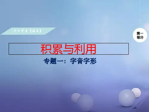 中考语文积累与运用专题一字音字形复习市赛课公开课一等奖省名师优质课获奖课件