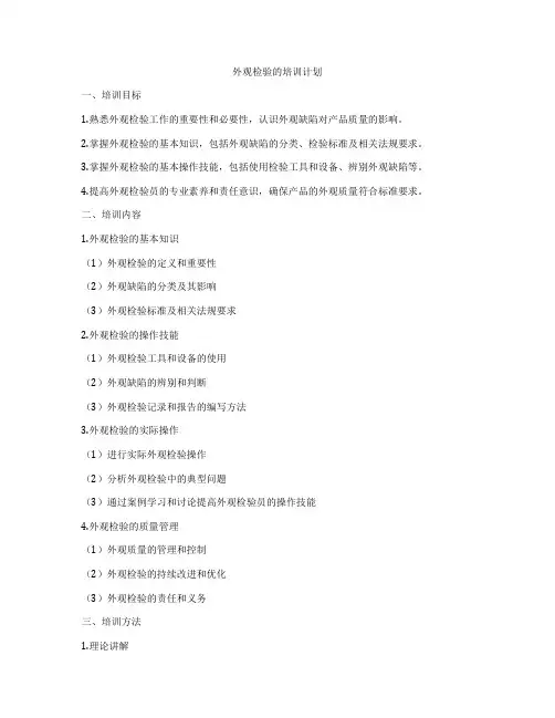 外观检验的培训计划