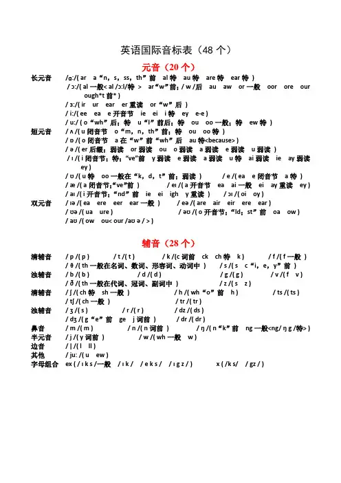 英语国际音标常见字母组合发音规律(精编汇总)