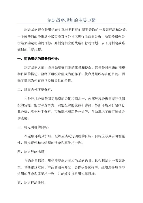 制定战略规划的主要步骤