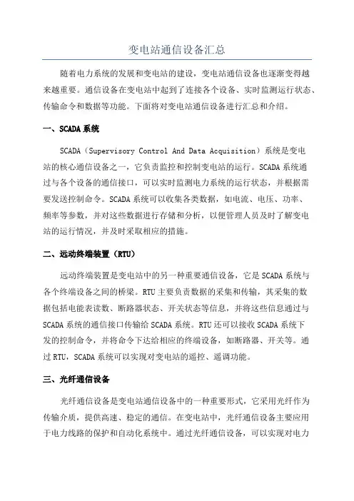 变电站通信设备汇总