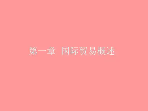 第1章  国际贸易学概论