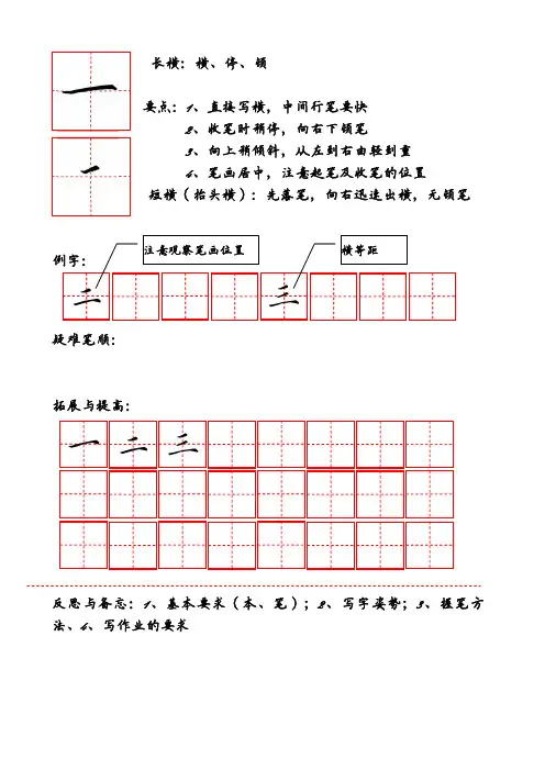 经典硬笔楷书书法教程之基础笔画