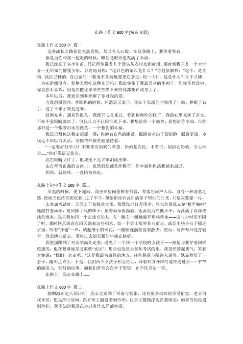 在路上作文600字(精选4篇)