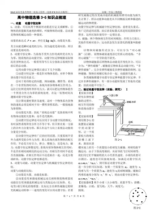 高中物理选修3-5知识点整理