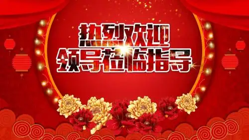 红色喜庆欢迎领导莅临指导PPT模板