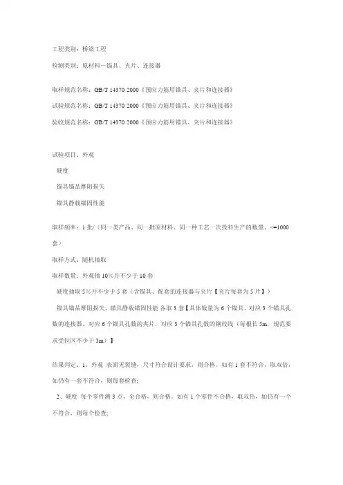 预应力空心板检测项目部分取样