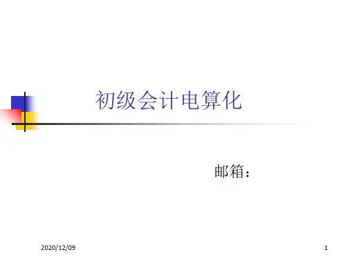 初级会计电算化PPT教学课件