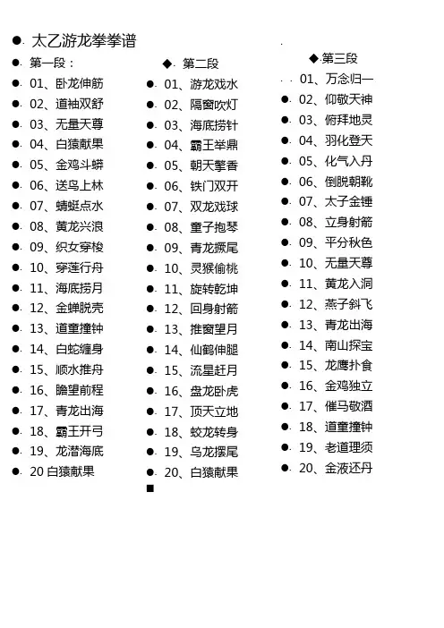 游龙拳谱