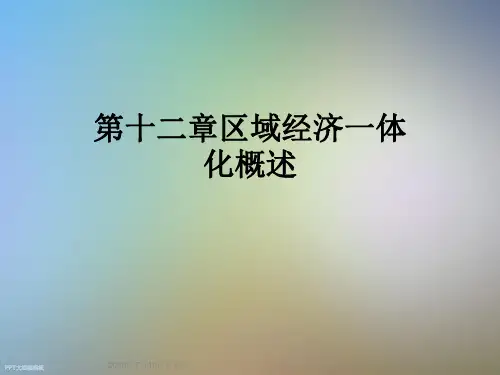 第十二章区域经济一体化概述