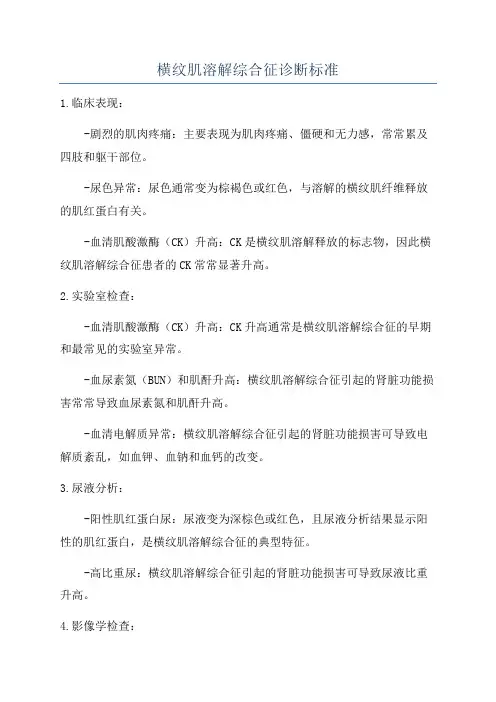 横纹肌溶解综合征诊断标准