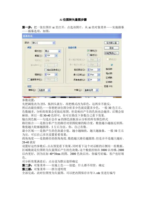 Ai位图转矢量图步骤