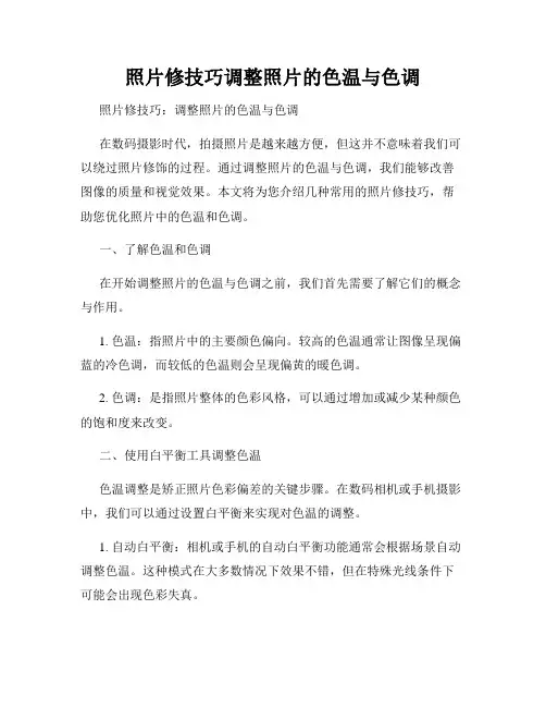 照片修技巧调整照片的色温与色调