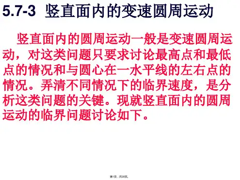 5.7-3竖直平面内的圆周运动与临界问题