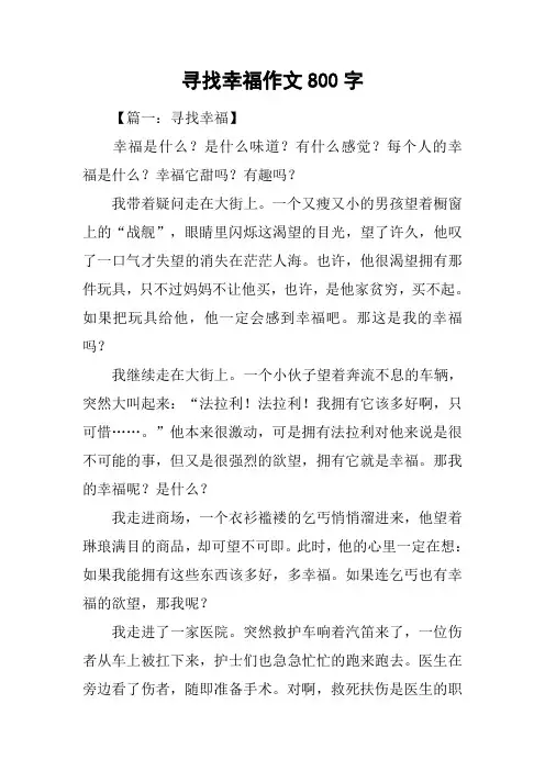 寻找幸福作文800字