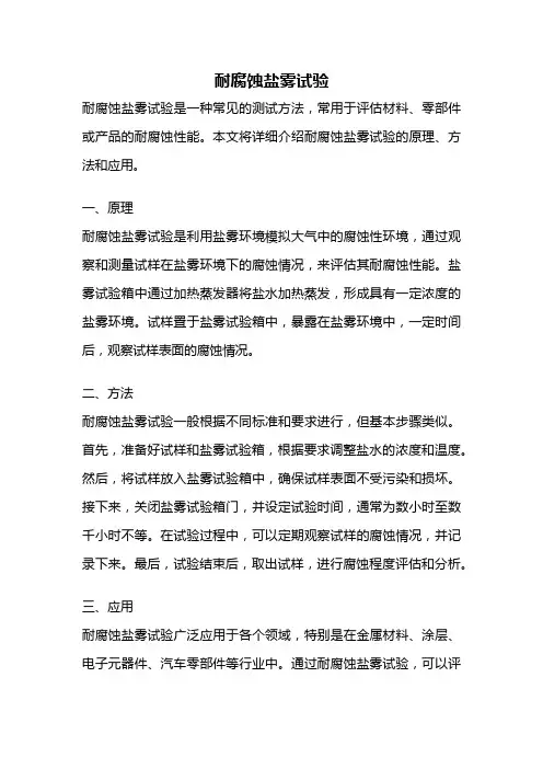 耐腐蚀盐雾试验