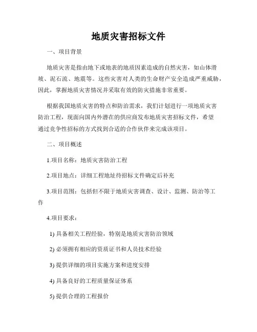 地质灾害招标文件
