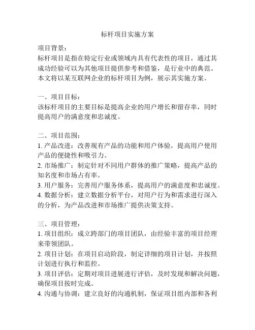 标杆项目实施方案