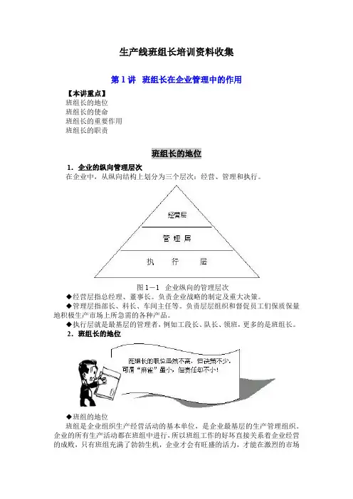 生产线班组长培训资料收集