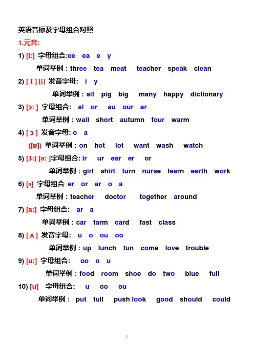 48个英语国际音标表图片