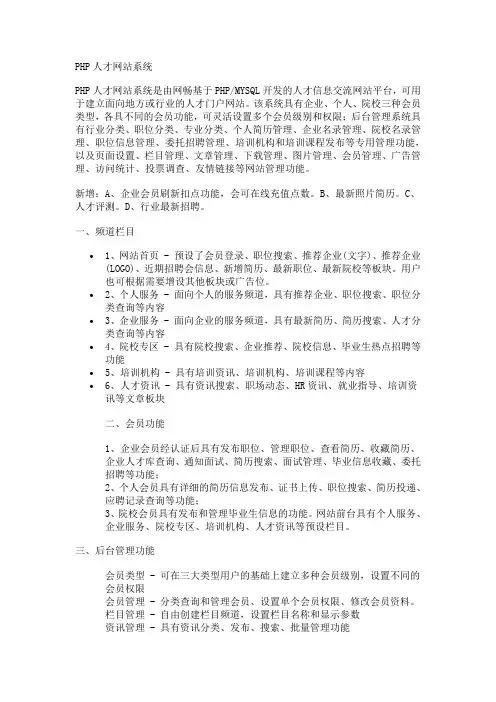 PHP人才网站系统