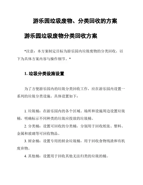 游乐园垃圾废物、分类回收的方案