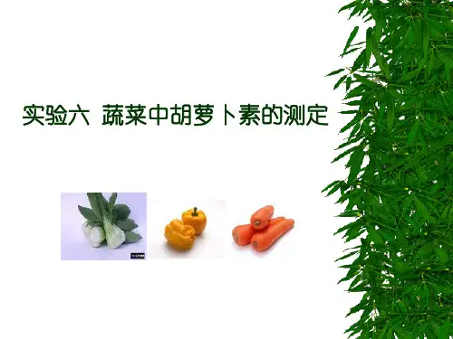 营养与食品卫生学课件实验六蔬菜中胡萝卜素的测定