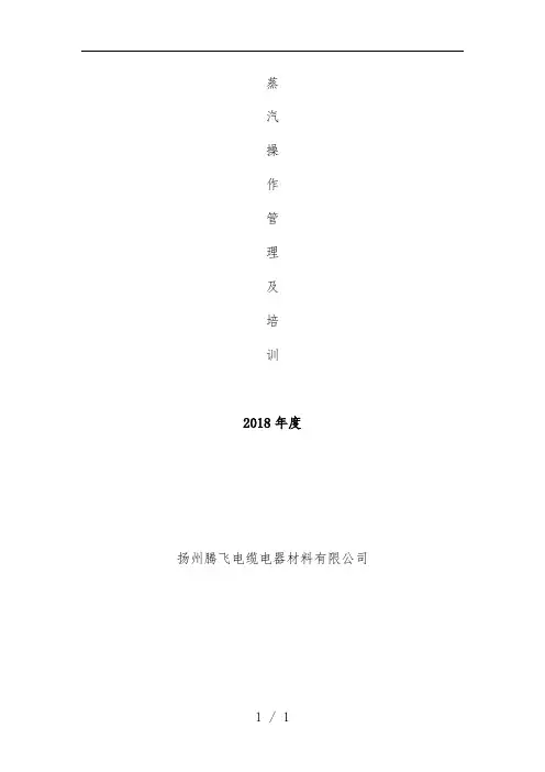 蒸汽管理及培训教材