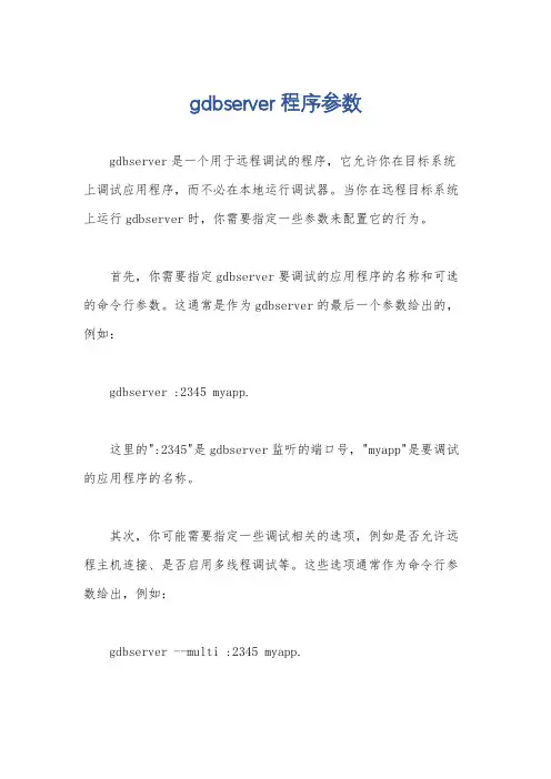 gdbserver 程序参数