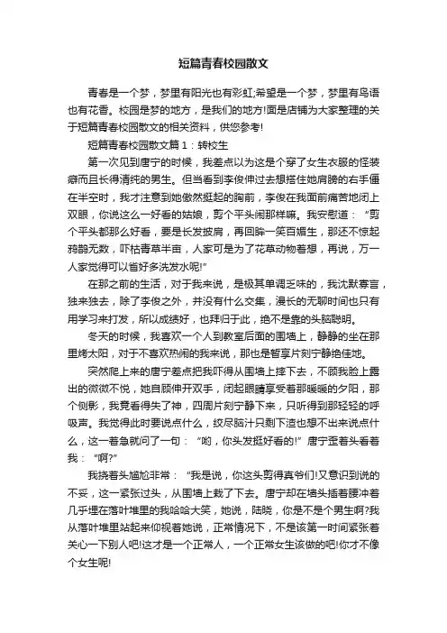 短篇青春校园散文