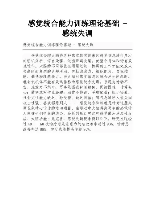 感觉统合能力训练理论基础 - 感统失调