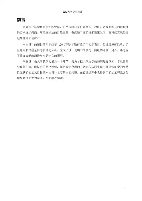 铁矿选矿厂设计.