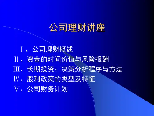 公司理财讲座-文档资料