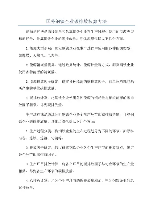 国外钢铁企业碳排放核算方法