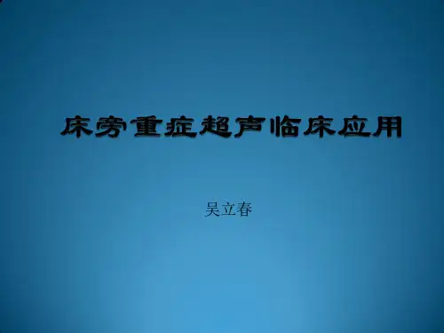 床旁重症超声临床应用ppt