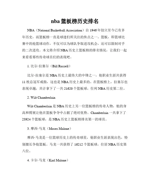 nba篮板榜历史排名