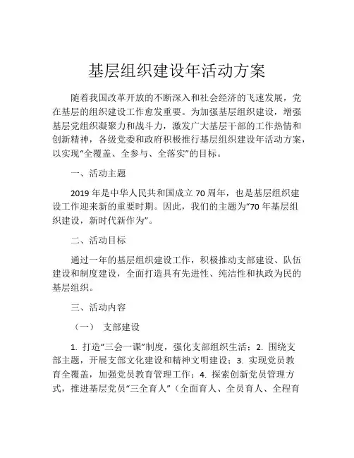 基层组织建设年活动方案