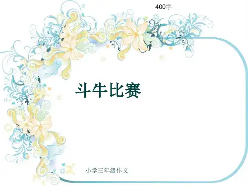 小学三年级作文《斗牛比赛》400字(共9页PPT)